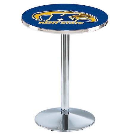 Holland Bar Stool Co 42" Chrome Kent State Pub Table, 36" dia. Top L214C4236KentSt