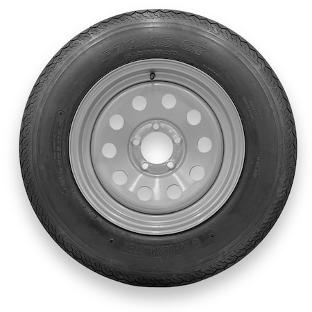 Rubbermaster - Steel Master F78-15 (ST205/75D15) 6 Ply 5 On 4.5 Bolt, Silver Wheel Assemblies 599480SIL