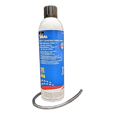Ideal Lubricant, 19 oz, Aerosol Spray Can, Wax Base, 122 Degrees F Max Op Temp, Yellow, Yellow 77 Series 31-357