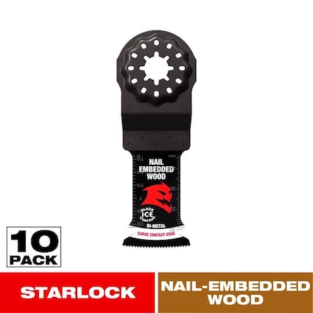 Diablo 1-1/4in. Demo Demon Starlock Bi-Metal Oscillating Blades for Nail-Embedded Wood, 10PK DOS125BW10