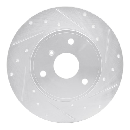 Dynamic Friction Co DFC Brake Rotor - Drilled and Slotted - Silver 631-63090R