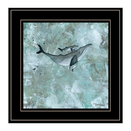 Homeroots Simplicity Humpback 2 Black Framed Print Wall Art 404335