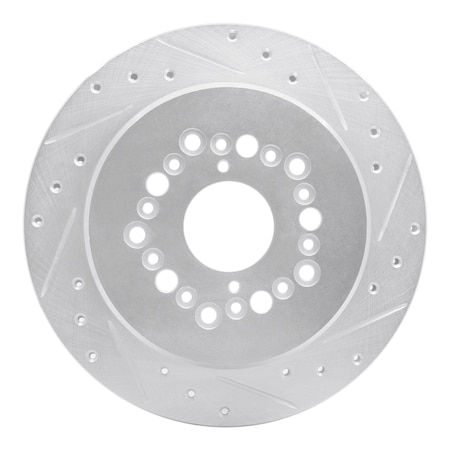 Dynamic Friction Co DFC Brake Rotor - Drilled and Slotted - Silver 631-75006R