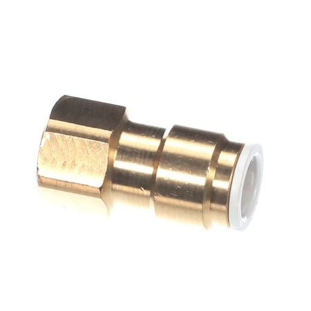 Wilbur Curtis Connector/Fitting, 3/8in Push to Connect x 1/4in Inside Flare, Brass 3375001097