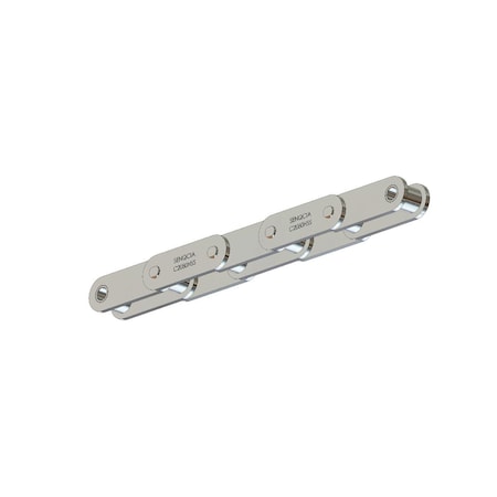Senqcia Conveyor Series Double Pitch Riveted Standard , 10 ft OAL, 2 P, 5/8 Dia x 5/8 W, 304SS C2080SSRB