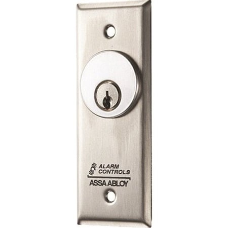 Alarm Controls MCK-1-3 Mortise Key Switch - Wall Mountable for Mortise Cylinder - Stainless Steel MCK13