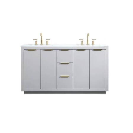 Elegant Lighting 60 in. Double Bathroom Vanity in Grey VF19460DGR