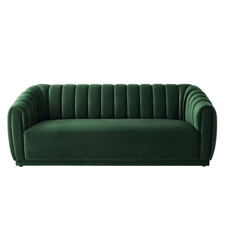 Homeroots 85" Hunter Green Velvet Manufactured Wood Sofa 543937