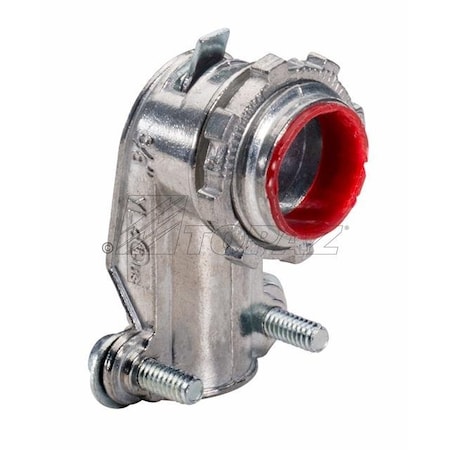 Topaz 90 Deg Angle Squeeze BX-Flex Connector 3/4" Die Cast Zinc 102i