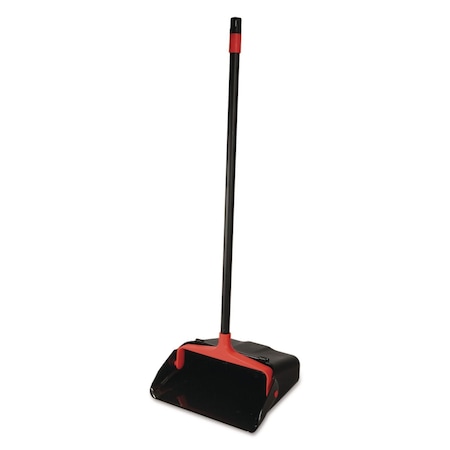 O-Cedar MaxiPlus Lobby Dustpan, 13.5 x 36, 33" Handle, Plastic, Black/Red 96208