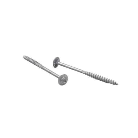 Simpson Strong-Tie Screw, 0.276 in Thread, 4 in L, Serrated Thread, Washer Head, Hex Drive, Saw Tooth Point, 350PK SDWH27400G