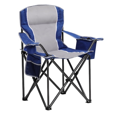Wrightmaster 39.5" x 25" x 39.5" Steel frame Folding Camping Chair Weight capacity 450 lbs and Cooler Bags, Blue ZR-02BL