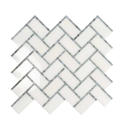 Apollo Tile 10x11 Thassos White, Bardiglio Nuvolato Marble Floor and Wall Mosaic Tile 3.68 sqft/case, 5PK APLDC88H02A
