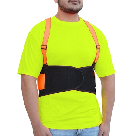 Glow Shield Orange Back Support Belt, Elastic Outer Panels, 4XL BB800FO 4XL