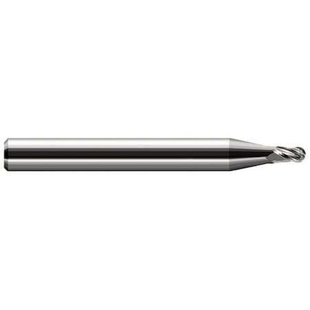 Harvey Tool Miniature End Mill-Ball-Stub & Standard, 24552, Uncoated, .052" Cutter Diameter, 5/64" Length of Cut 24552