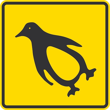Lyle Penquin Crossing Symbol, 24x24, Diamond Grade, Yellow G-12233-DG_24x24