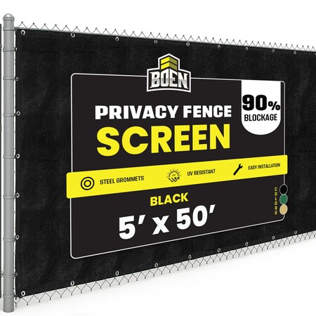 Boen Priv Netting, Blk, Reinf Grmt, 5ftX50 ft PN-30065