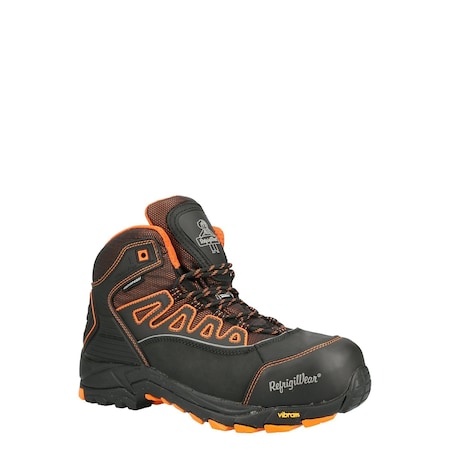Refrigiwear 6 in Composite Toe Hiker, 10, Leather, Black, 1240 1240CRBLK100