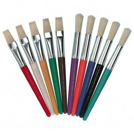 Charles Leonard Creative Artsâ„¢ Stubby Round Brushes, Assorted Colors, PK30 73210
