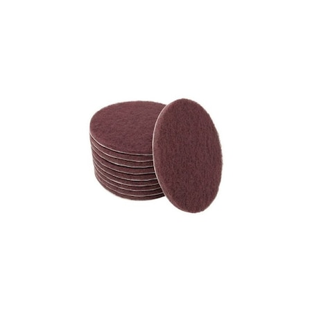 A E S Industries Scuff-A-Lot Scuff Pad, 6 in Dia, Medium-Grade, Maroon, 10PK 7506