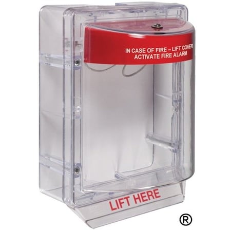 Safety Technology International Pull Station Guard, Polycarbonate, Surface Mount, Clear, 5 3/16 in Depth, 6 13/16 in Width, No Alarm STI-1230