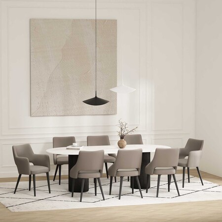 Manhattan Comfort 8-Piece Tremont Dining Chair in Taupe 8-DC104-TP