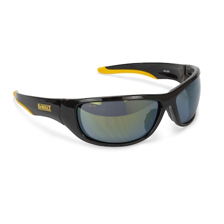 Dewalt Safety Glasses, Yellow Mirror Lens, Black/Yellow Frame, Full-Frame, 1 PR DPG94-YD