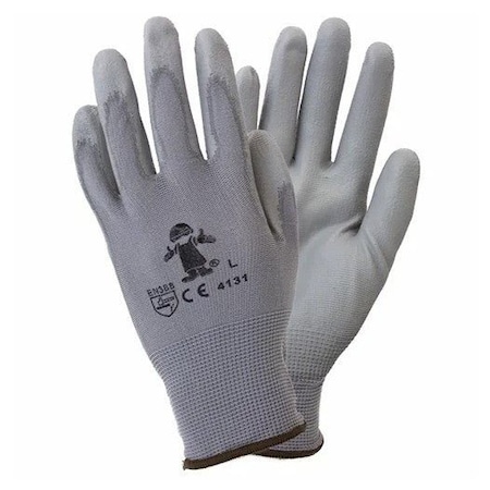 Safety Zone Foam Coated Knit Gloves - Gray/Gray, Lrg - 12 Pairs GNPU-LG-4-GY-GY