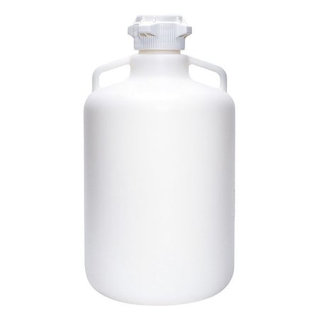 Zoro Select Carboy, HDPE, 528.32 mm H, White 152-C191-FLS