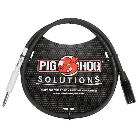 Pig Hog XLR male to 1/4-in TRS, 3-Feet PX4T3