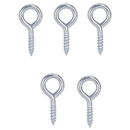 Screw Eye, 4 mm Dia Wire, 5.1 mm Thread, 5/8 in L Thread, 1-9/16 in OAL, Steel, Zinc