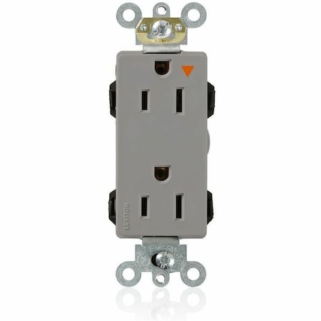 Leviton Straight Blade Receptacle, 5-15R, 15 A, 125V AC, Flush Mount, Isolated Ground M1626-IGG