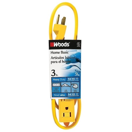 Southwire Cord Ext Indr 3Out14/3X3Ft Yel 0863