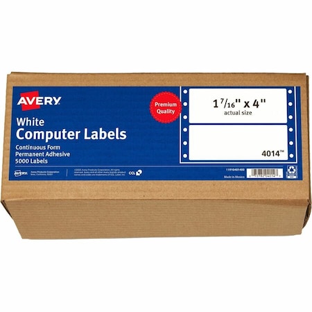 Avery Continuous Form Computer Labels, PK5000 4014