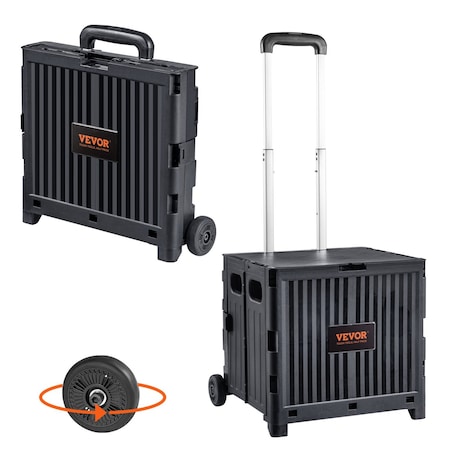 Vevor Folding Shopping Cart Foldable Utility Cart 80 lbs Telescoping Handle 8821
