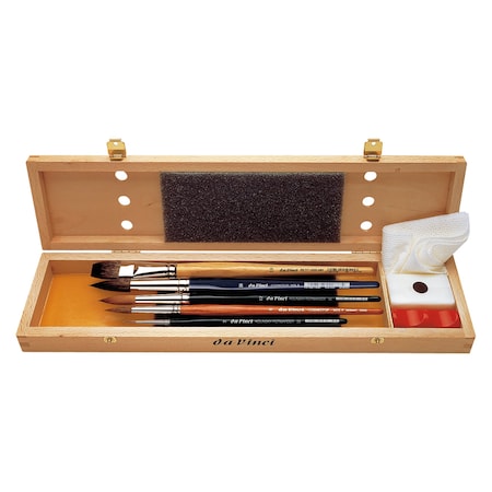 Da Vinci Watercolor Brush Set, 5 Brush Set in Wooden Box with Soap VA-5240_0