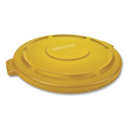 Rubbermaid Commercial 32 Gal Trash Can Lid, Yellow, Plastic, 22.25 in W/Dia FG263100YEL