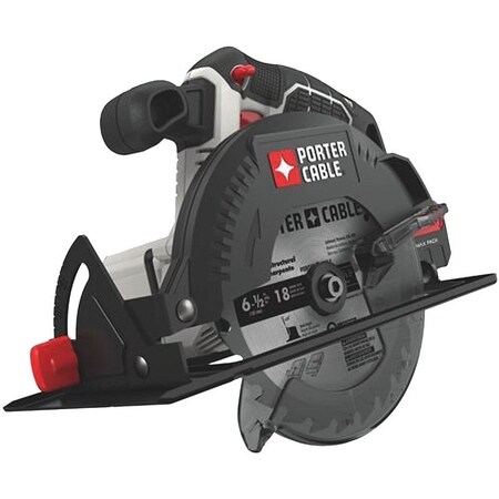 Porter-Cable Circular Saw, Bare Tool, 20 V Battery, Lithium-Ion Battery, 6-1/2 in Dia Blade, Black/Silver PCC660B