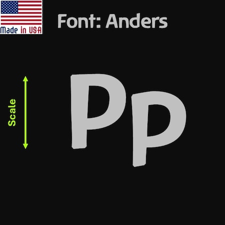 Aacc Self-Adhesive Vinyl Letter: p, Scale: 12 cm. Color: Silver Font: Anders by AACC-Anders-lp-Silver-M12x1