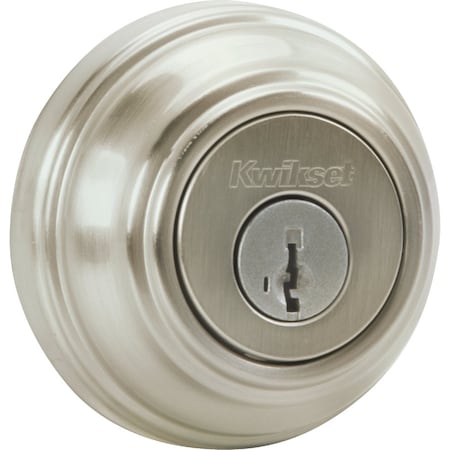 Kwikset Signature Series Satin Nickel Single Cylinder Deadbolt 980 15 SMT CP K4 V1