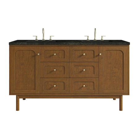 James Martin Vanities Laurent 60" Double Vanity, Honey Oak w/ 3 CM Phantome Eclos Top 545-V60D-HNO-3PHT