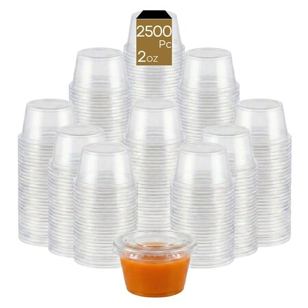 Eco Harmony Products Portion Cup with Lid, Plastic, 2oz, 2500PK 804637
