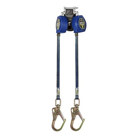 Falltech EdgeCore(TM) Self-Retracting Lifeline, D-Ring, Aluminum, 2 Leg(s), 420 lb Weight Capacity 84106TP0