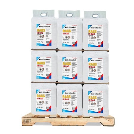 Supremeplus New White Knit T-Shirt Cleaning Rags, 960 lbs. Pallet, 96 x 10 lbs. Bags, 96PK SP-1308