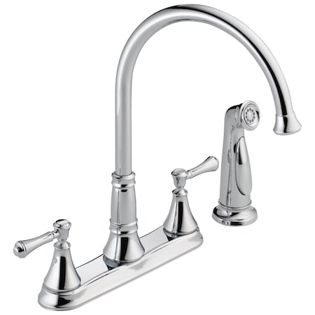 Delta Cassidy Two Handle Kitchen Faucet with Spray 2497LF