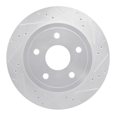Dynamic Friction Co DFC Brake Rotor - Drilled and Slotted - Silver 631-40106R