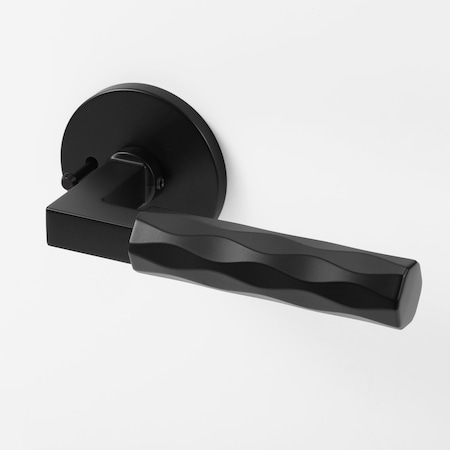 Mcbowery Hailey Matte Black Bed/Bath Door Handle, Round Rosette, Concealed Screws (Privacy) 201PVMB