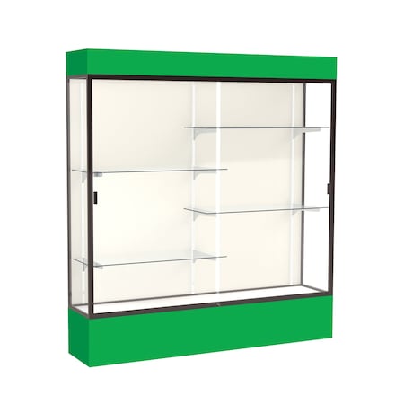 Ghent Lighted Floor Display Case 72x80x16, Plaque, Bronze 3176PB-BZ-KG