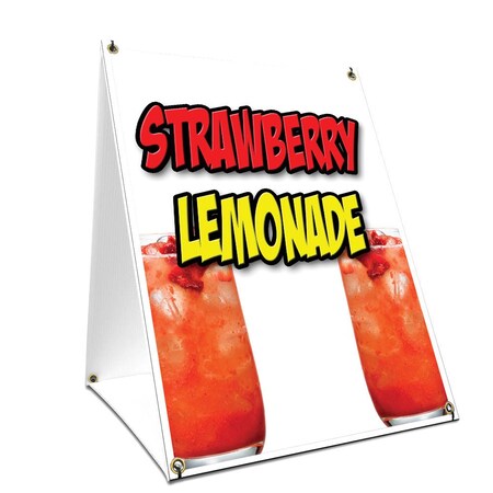 Signmission Strawberry Lemonade, 24 Inch x 18 Inch A-frame Yard Sign, Plastic Sign SBC-1824-Strawberry Lemonade