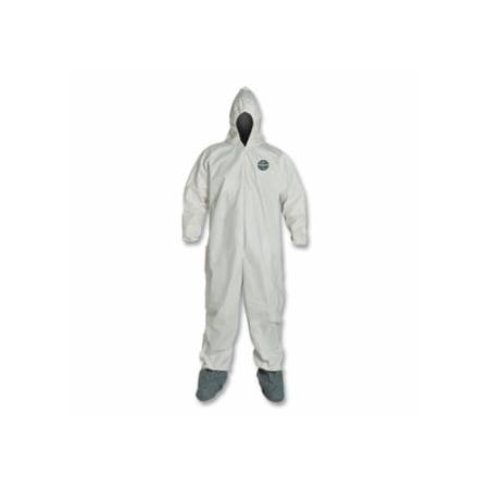 Dupont ProShield NexGen Coveralls with Attached Hood and Boots, White, Large, 25PK 251-NG122S-L